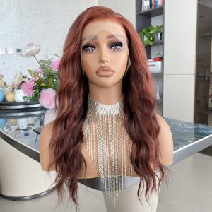 วิกผมสังเคราะห์สีแดงเข้มคุณภาพสูงแบบขายส่ง Futura ทนความร้อนสูง ขนาด 13x4 สำหรับผู้หญิง - Product Image 2