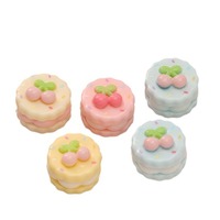Nouvelles breloques en résine 3D Kawaii lumineuses en forme de macaron cerise pour porte-clés, boîtes, chaussures, sacs, coques de téléphone et loisirs créatifs DIY