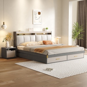 Meubles de chambre à coucher <span class=keywords><strong>Lit</strong></span> de rangement au design simple avec dossier souple <span class=keywords><strong>Lit</strong></span> Queen Size en cuir personnalisé avec tiroirs pour garçons et filles - Product Image 3