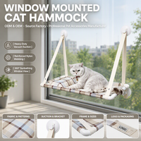 Lit de fenêtre robuste pour chat, gain de place, pliable, hamac mural pour chat, étagère en métal pour animaux de compagnie avec deux housses remplaçables pour les grands chats