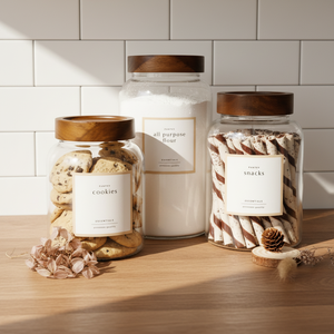<span class=keywords><strong>Set</strong></span> di Barattoli Classici con Coperchio in Vetro, Grandi Contenitori per Conservazione in Cucina, Adatti al Microonde, per Conservare Cereali e Farina, Ideali per Occasioni Speciali - Product Image 3