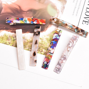 2025 Cute Custom Mixed <strong>Color</strong> Duckbill Hair Clips <strong>Hairpin</strong> Small Flat Hair Clips for Girls Cellulose Acetate Claw Clips Hot Sale - Product Image 2