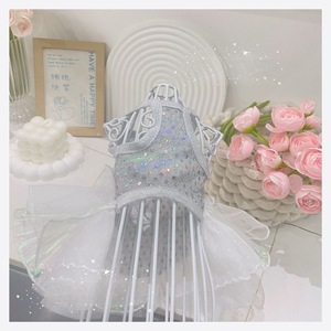 Spring Autumn Dog <b>Clothes</b> Mermaid Style Sundress Silver Small Dog Pet Apparel Four Seasons Polyester Skirt - Product Image 4