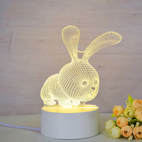 Lampe de table électrique LED 3D à illusion d'optique en acrylique PVC personnalisable, design moderne pour salon et chambre d'enfant, USB, blanc chaud, rond, 3500K