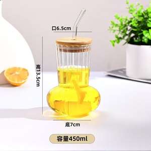 Verre à dessert en forme de <span class=keywords><strong>gourde</strong></span> transparent résistant à la chaleur de 500 ml, verre à boisson pour la maison, bar, verre à cocktail, tasse à café, usage domestique - Product Image 6
