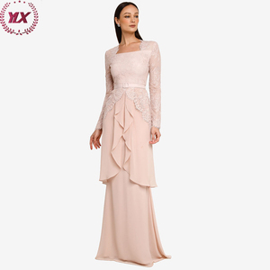 Chemisier et <span class=keywords><strong>jupe</strong></span> en dentelle pour femme, vêtements musulmans au Design moderne, en mousseline de soie, Hijab, Kaftan, Abaya - Product Image 1