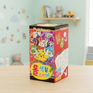 Livre de coloriage autocollant Pokémon coréen pour enfants, dessin animé, bricolage, jouet éducatif, activité créative, loisirs créatifs, vente en gros - Product Image 2