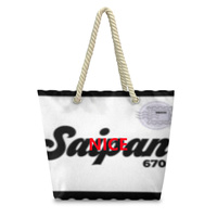 Sac fourre-tout en corde de chanvre de Saipan, produit sur mesure, grande capacité, sac à bandoulière en polyester pour les courses, les pique-niques et les voyages de courte durée