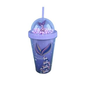 ถ้วยน้ำแข็งทรงหางปลานางเงือกพลาสติกสองชั้นพร้อมหลอดดูดน้ำรูปนางเงือกใส่เล่นอินเทอร์เน็ตฤดูร้อนสุดสร้างสรรค์ - Product Image 5