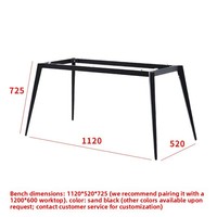 Pieds de table en acier pour table à manger, bureau, table basse, design moderne, robustes et résistants, base de table
