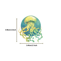 Ychon spécial vie marine méduse autocollant PET étanche décoratif ordinateur portable personnalisé dessin animé mer Animal méduse autocollant