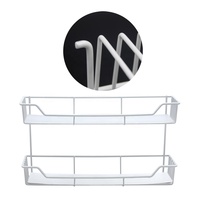 Étagère de salle de bain moderne en métal, écologique, en deux parties, pour le rangement, support mural pour shampoing