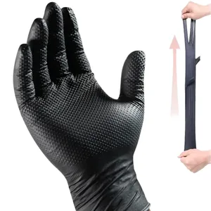 Heavy Duty Nitrile <strong>Gloves</strong> 8Mil Extra Thick Mechanic Home Garden Disposable <strong>Glove</strong> with Textured <strong>Grip</strong> Antislip Safety Work <strong>Gloves</strong> - Product Image 2