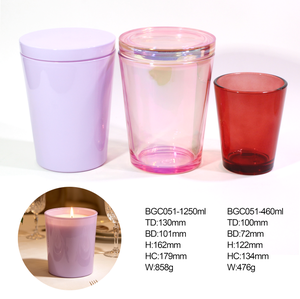 Vase à bougie de luxe XL en verre, pot à bougie <span class=keywords><strong>XXL</strong></span> en verre conique avec couvercles, récipient à bougie surdimensionné pour hall d'hôtel - Product Image 1