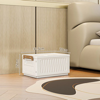 Boîte de rangement pliante en plastique écologique Rectangle Home Dressing Clothing Organizer 50L-60L Capacity Modern Minimalist Design