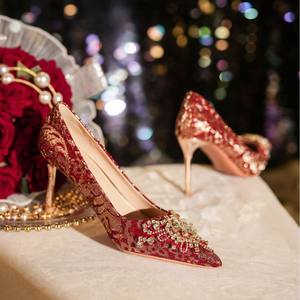 Zapatos elegantes para fiestas, estilo charol - tacones de aguja negros con punta en pico y sandalias para mujer - Product Image 4