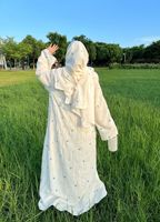 Abaya musulmane Robe longue Floral Fleur Imprimé Veste Jupe Robe Cape papillon Tulipe Embroid Mode Elegent Femmes Musulmanes