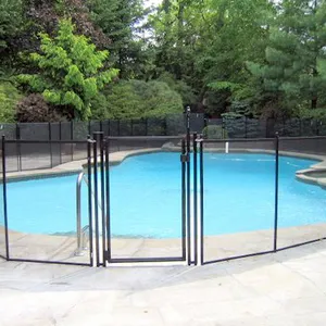 Instalación de cerca de piscina de seguridad, malla extraíble
