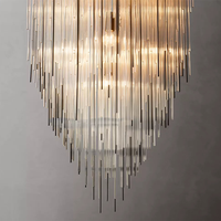 Lustre linéaire en cristal pour salle à manger, luminaire suspendu moderne de luxe à intensité variable pour longue table à manger, éclairage personnalisé OEM ODM