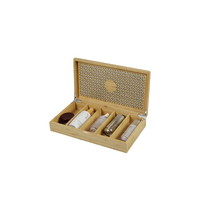 Boîte de rangement en bois gravée au laser, faite à la main, de luxe, multi-compartiments, pour cosmétiques et bijoux, organisateur en bois avec logo personnalisé