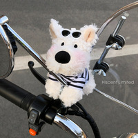 Peluche chien Westie mignon, jouet en peluche, poupée douce, décoration de rétroviseur de moto, vélo électrique, scooter, pendentif, cadeau
