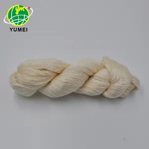 Hot sell 100%Natural undyed pure Tussah silk 35N2 delicate carpet silk yarn weaving and knitting