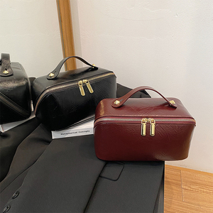 Tùy Chỉnh Công Suất Lớn PU Da Trang Điểm Bàn Chải Túi Đa Chức Năng Di Động Cho Vệ Sinh Cá Nhân Thực Tế Thương Hiệu Bán Buôn Mỹ Phẩm Trường Hợp - Product Image 2