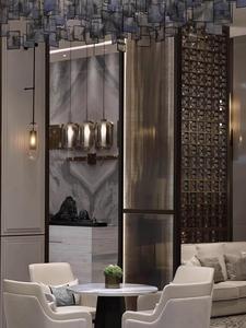 Autônomo Metal Quarto Divisor-Tela Decoração Hotel moderno com padrões geométricos - Product Image 4