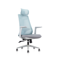 Chaise d'ordinateur de conception moderne à haut dossier avec appui-tête en maille ergonomique réglable support lombaire