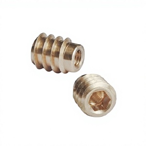 Inserts de vis hexagonales sans tête en laiton sur mesure, fixations de précision pour composants en plastique, écrous filetés en laiton durables - Product Image 1