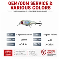 Vente en gros Leurre Micro Minnow 38mm 2.8g, Appât Dur pour Toutes Profondeurs, pour la Pêche au Chub pâle de ruisseau et au Culter à bouche supérieure