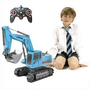 Nieuwste 40Mhz 6ch Rc Rc Graafmachine Speelgoed Metalen Model Blauw Rc Speelgoed Techniek Voor Kinderen Volwassenen Oem/Odm