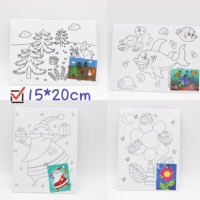 Nouveau produit d'usine : Ensemble de peinture sur toile pour enfants avec mini chevalet de bureau et peintures