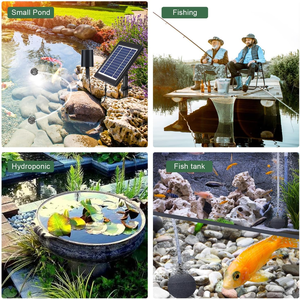 Bomba de oxígeno solar de 8W silenciosa con 3 modos de funcionamiento, 2 piedras difusoras, kit de manguera de aire, aireador de burbujas para estanques, jardines acuáticos y acuicultura. - Product Image 6