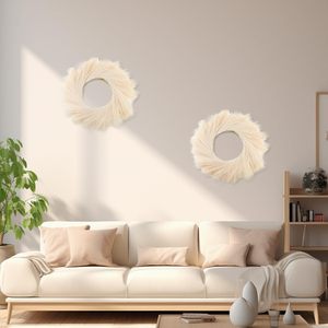 Couronne artificielle de pampas couleur crème, prix d'usine, fausse couronne de pampas, vente chaude pour la décoration de la maison ou de mariage - Product Image 3