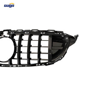 Calandre avant brillante noire GUGO W205 pour Mercedes Classe C W205 avec garniture rouge, calandre étoile diamant, pièces extérieures - Product Image 3