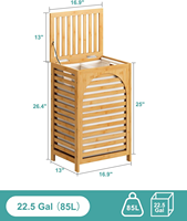 Panier à linge en tissu de bambou imperméable personnalisé avec couvercle, grande capacité durable pour le linge de camping