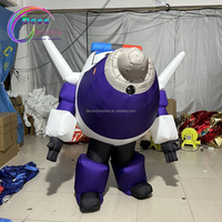 Costume de marche gonflable de défilé de couleur personnalisée Costume d'avion gonflable blanc violet