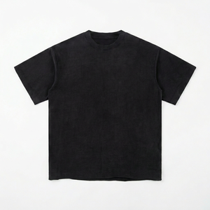 เสื้อยืดวินเทจโอเวอร์ไซส์เสื้อยืดสีดำล้างเสื้อยืดสตรีทเสื้อยืดขนาดใหญ่เสื้อยืดมีรอยขาดขอบเสื้อยืดแฟชั่นกรันจ์ - Product Image 1