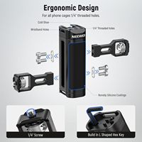 NEEWER Universal Upgraded Phone Rig Vlogging Kit Video Stabilizer dengan Pegangan Ganda dan Slot Klip Mikrofon Nirkabel