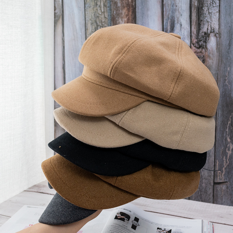 Béret Femme Style Coréen - Chapeau Tricoté Pour L'hiver - Tour De Tête 56-58 Cm - Polyester Doux