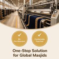 Tapis de prière ignifuge classe B1 pour mosquée, prix d'usine, faible MOQ, couverture complète, motif personnalisé, tapis pour Masjid, fabricant