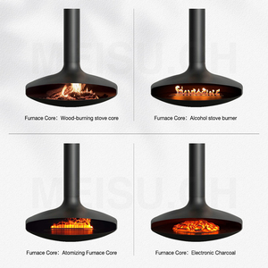 Chimenea Eléctrica Decorativa <span class=keywords><strong>de</strong></span> Bioetanol Suspendida <span class=keywords><strong>de</strong></span> Pared MEISU.CH con Llama Artificial y Control Remoto - Product Image 6
