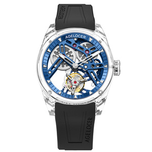 <span class=keywords><strong>Agelocer</strong></span> Édition Limitée « Ice Never Melts » Montre en cristal à ressort libre, montre mécanique manuelle de luxe - Product Image 5