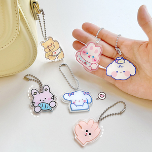 Spot Wholesale cartoon cute pet pendant <b>keychain</b> accessories student decoration DIY acrylic small toys and dolls - Product Image 1