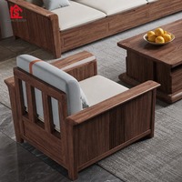 Ensemble de canapé modulaire en bois de noyer avec rangement et housses amovibles lavables pour petit appartement ou salon