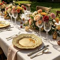 Assiette de présentation dorée en plastique PP, élégante et durable, design ajouré en dentelle, style américain haut de gamme, idéale pour mariages et réceptions, directement de l'usine