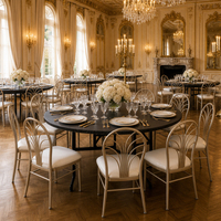 Table pliante ignifuge de luxe de haute qualité, best-seller, pour la décoration de salles de banquet, avec chaises, pour les fêtes d'hôtel