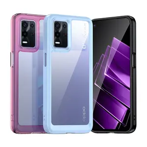 เคสโทรศัพท์อะคริลิคใสกันกระแทกกันรอยนิ้วมือ,กรอบ TPU สีสันสดใสสำหรับ Realme V13 5G