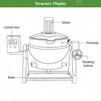Marmite de cuisson industrielle automatique sous vide, petite, pour sauces, lait, cosmétiques, 200-2000 L, machine à légumineuses pour la cuisson de confitures